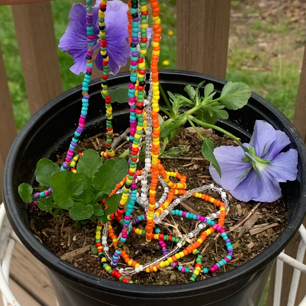 Long sea bead necklace